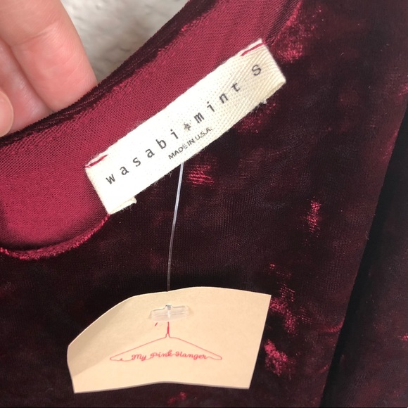 Anthropologie Wasabi + Mint Red Velvet Tank Dress - Picture 7 of 8